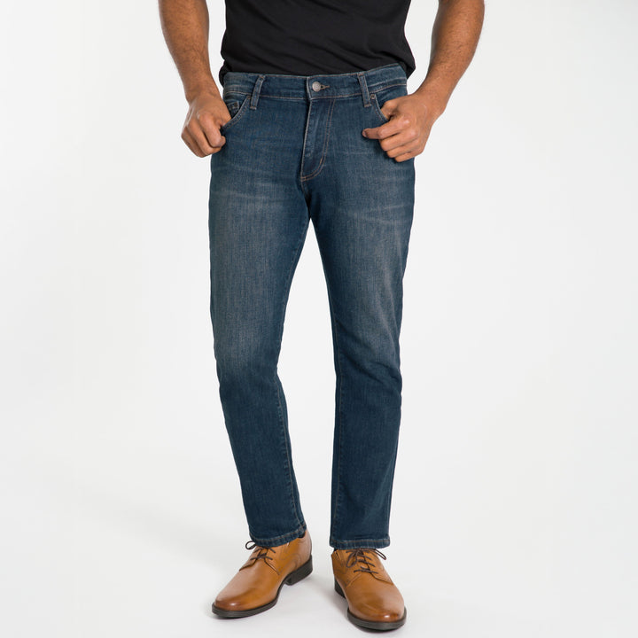 Ash & Erie Straight Fit Dark Wash Denim Jeans for Short Men   Straight Fit Jeans
