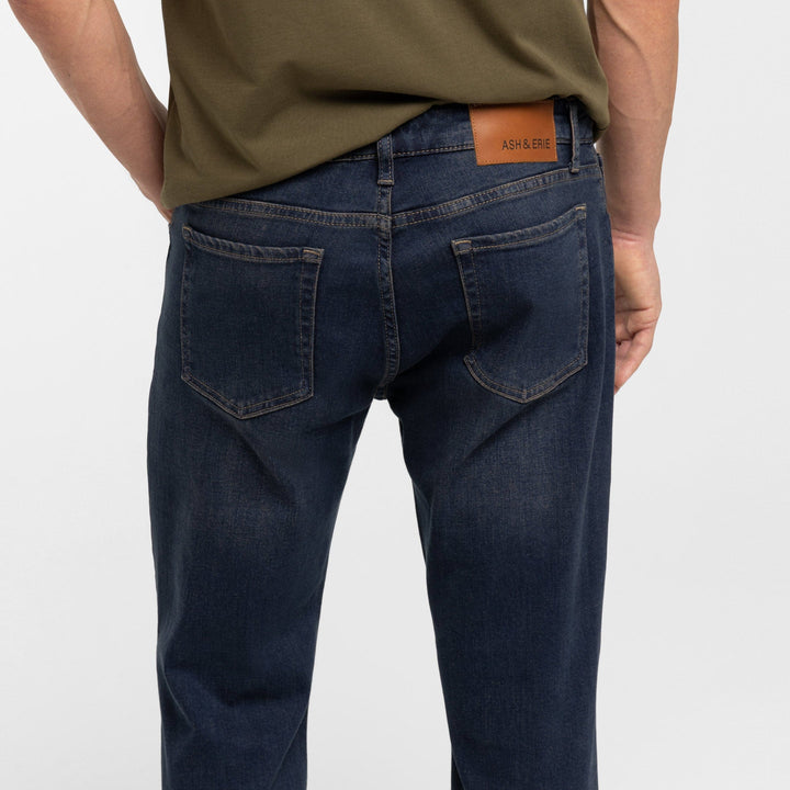 Ash & Erie Straight Fit Dark Wash Denim Jeans for Short Men   Straight Fit Jeans