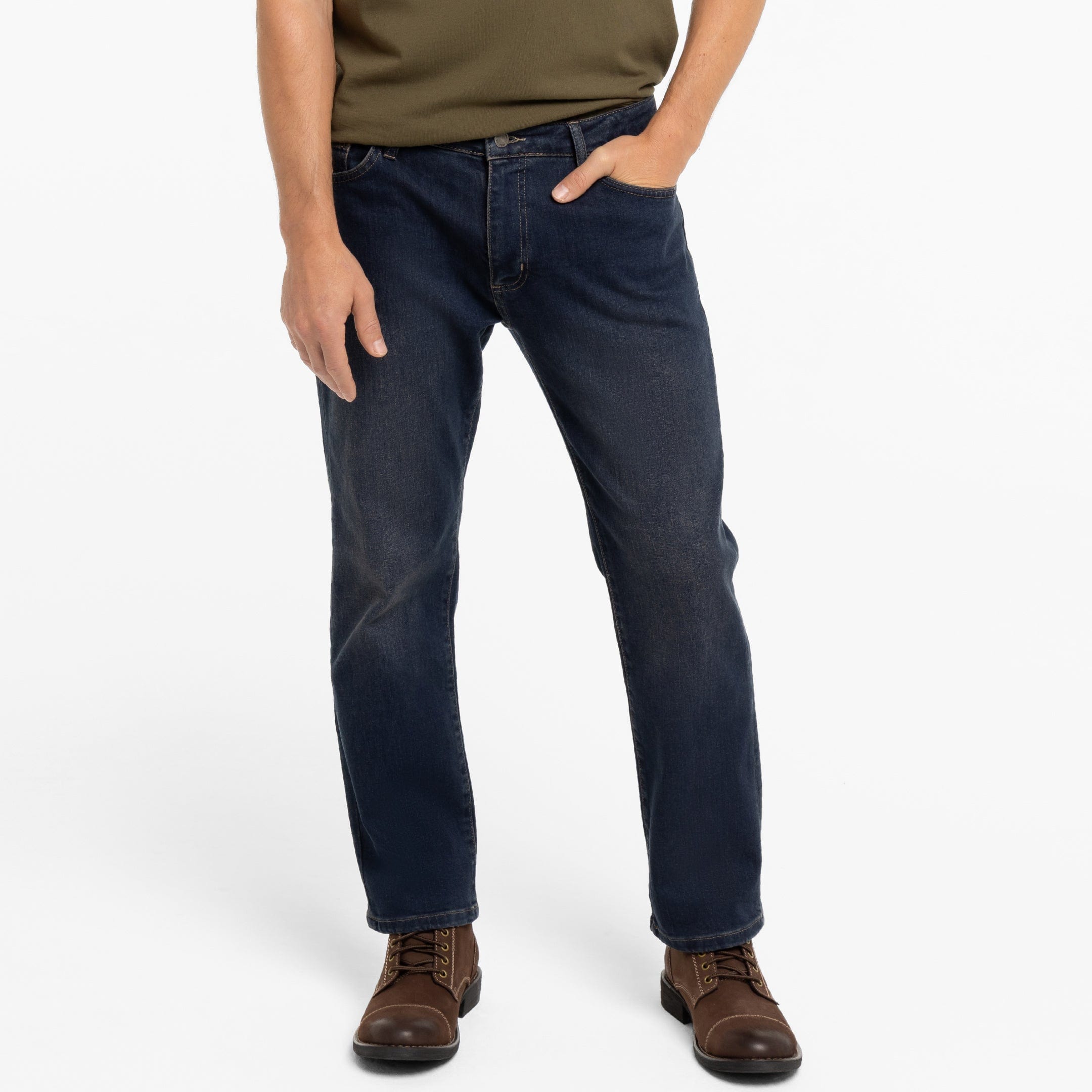 Ash & Erie Straight Fit Dark Wash Denim Jeans for Short Men