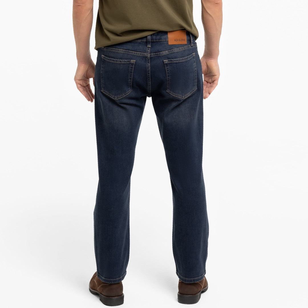 Ash & Erie Straight Fit Dark Wash Denim Jeans for Short Men   Straight Fit Jeans