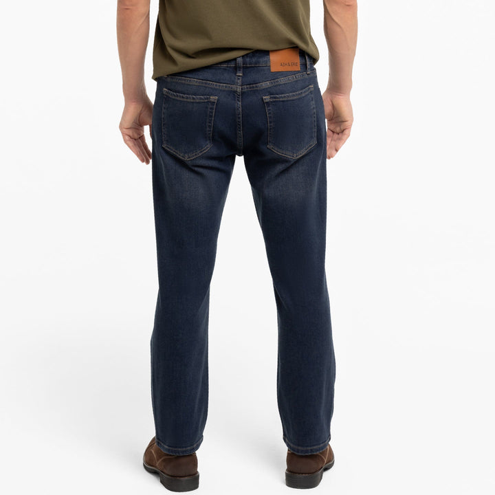 Ash & Erie Straight Fit Dark Wash Denim Jeans for Short Men   Straight Fit Jeans