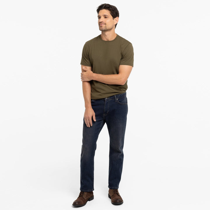 Ash & Erie Straight Fit Dark Wash Denim Jeans for Short Men   Straight Fit Jeans