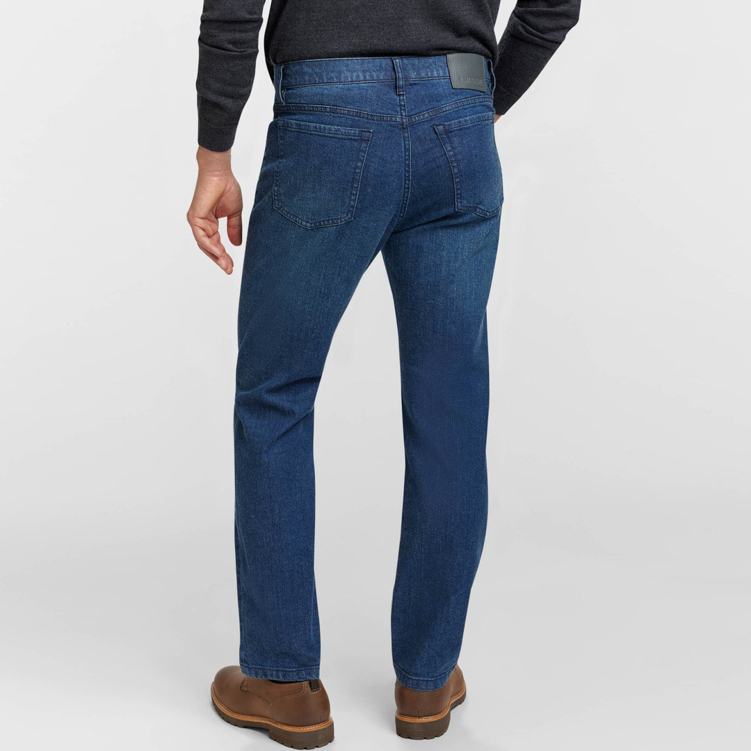 Ash & Erie Straight Fit Deep Sea Wash Denim Jeans for Short Men   Straight Fit Jeans