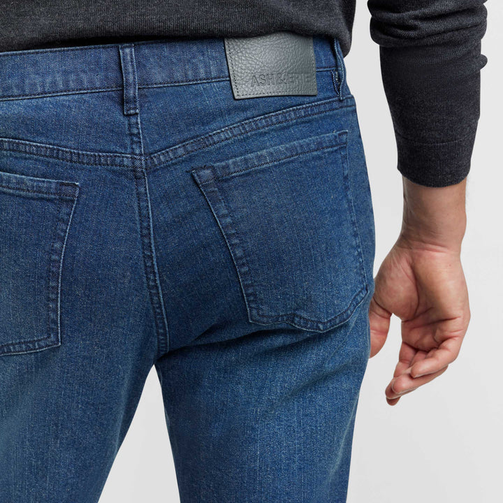 Ash & Erie Straight Fit Deep Sea Wash Denim Jeans for Short Men   Straight Fit Jeans