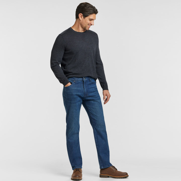 Ash & Erie Straight Fit Deep Sea Wash Denim Jeans for Short Men   Straight Fit Jeans