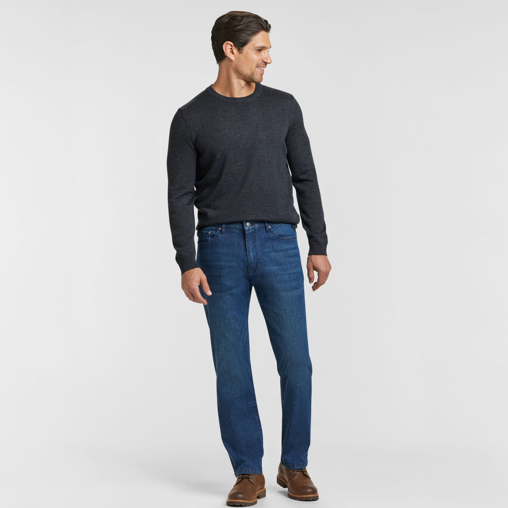 Ash & Erie Straight Fit Deep Sea Wash Denim Jeans for Short Men   Straight Fit Jeans