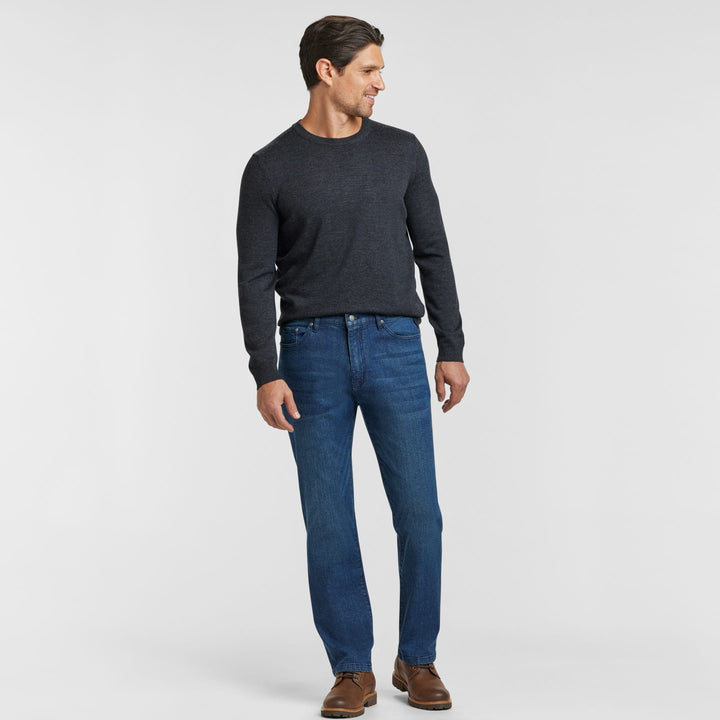 Ash & Erie Straight Fit Deep Sea Wash Denim Jeans for Short Men   Straight Fit Jeans