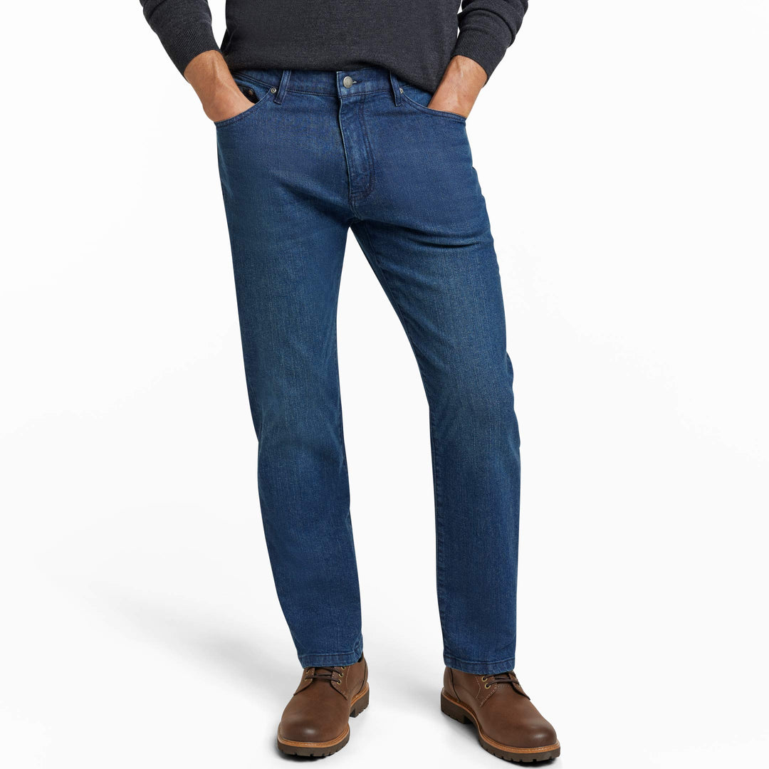 Ash & Erie Straight Fit Deep Sea Wash Denim Jeans for Short Men   Straight Fit Jeans