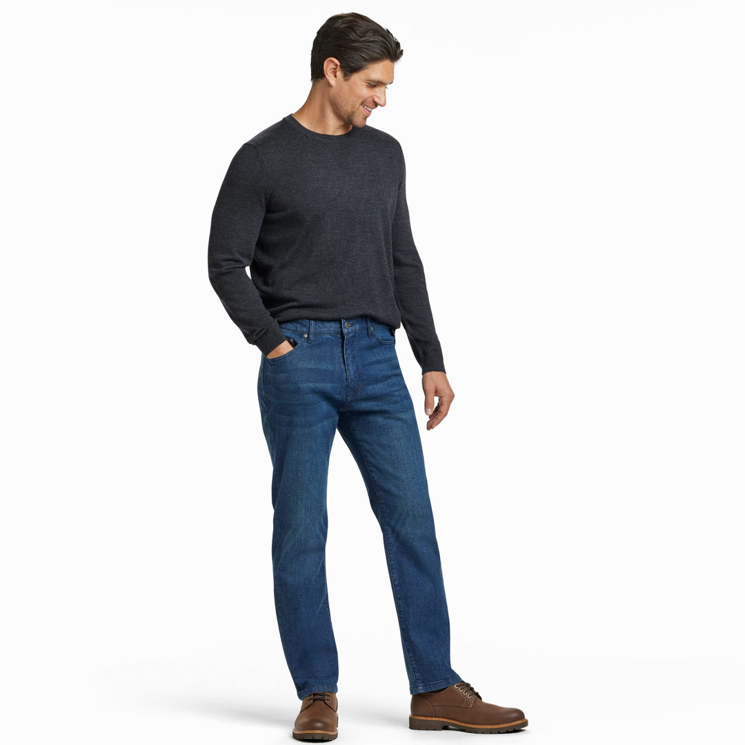 Ash & Erie Straight Fit Deep Sea Wash Denim Jeans for Short Men   Straight Fit Jeans