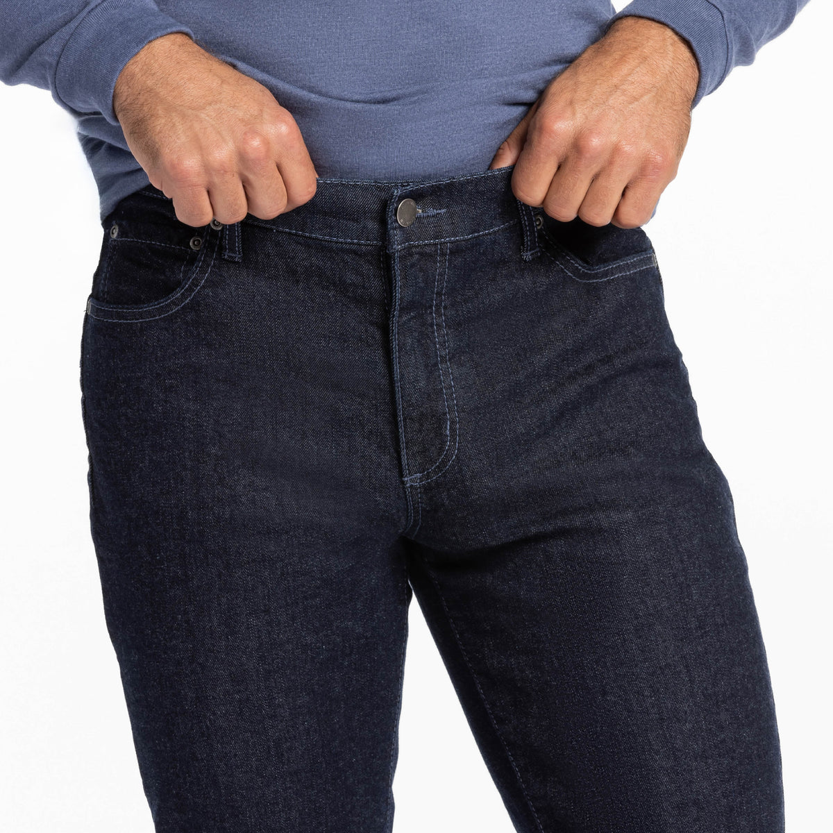 Ash & Erie Straight Fit Indigo Wash Denim Jeans for Short Men