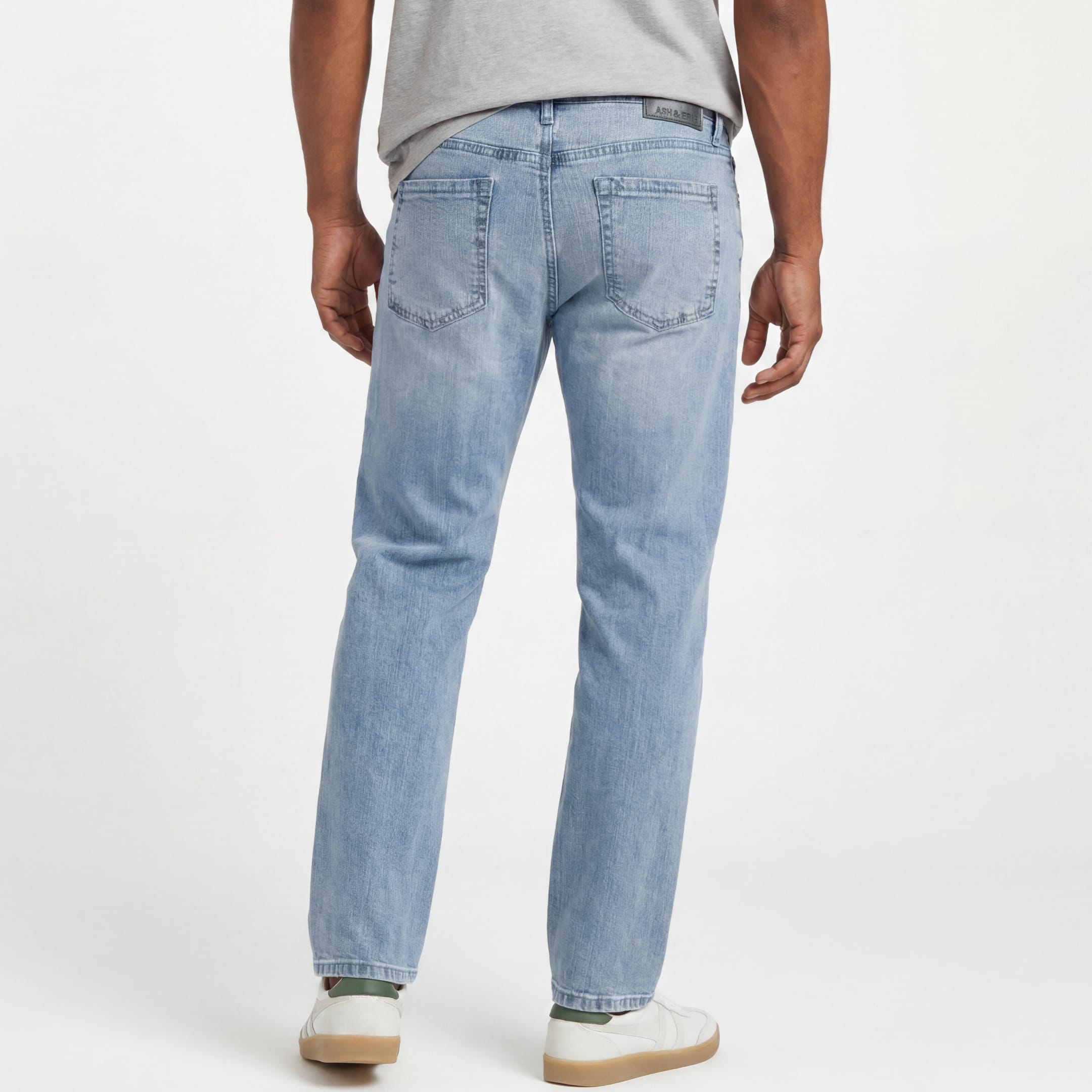 Ash & Erie Straight Fit Light Wash Denim Jeans for Short Men   Straight Fit Jeans