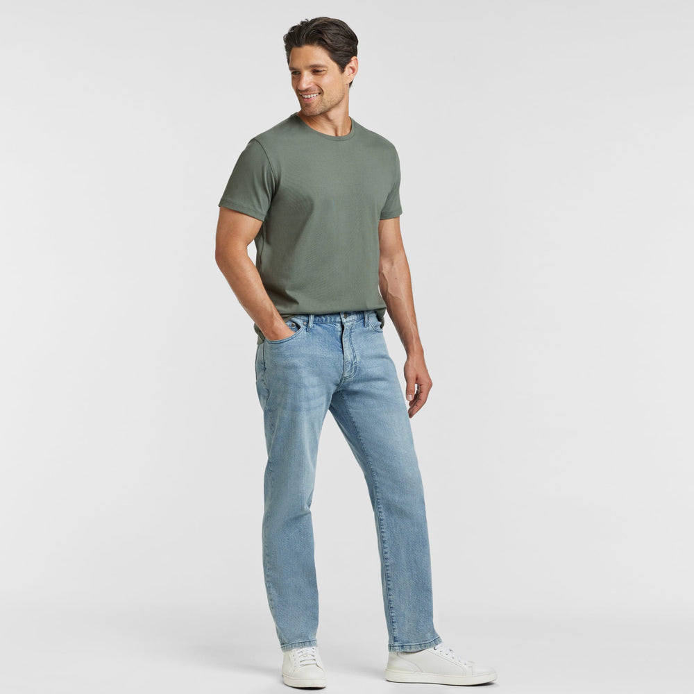 Ash & Erie Straight Fit Light Wash Denim Jeans for Short Men   Straight Fit Jeans