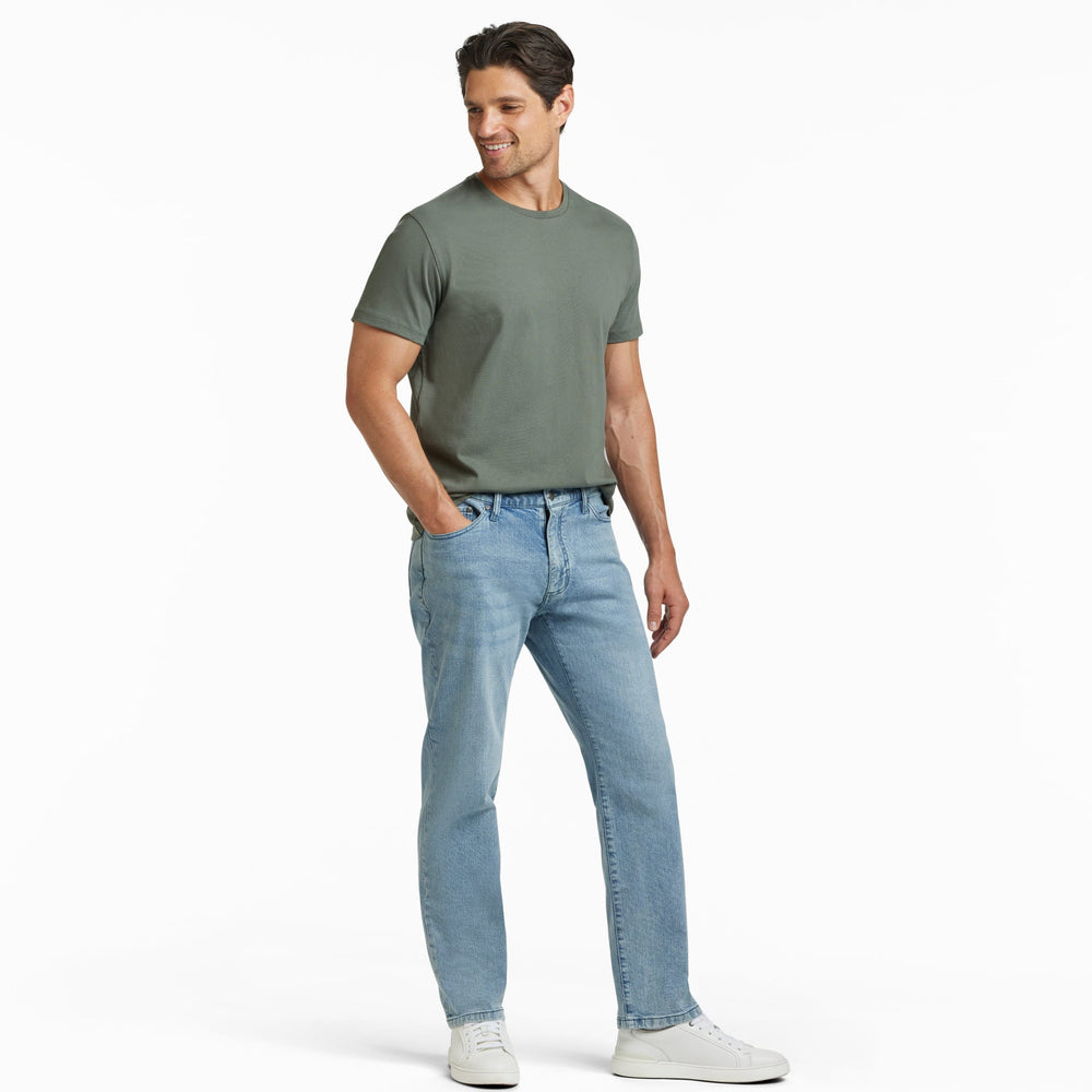 Ash & Erie Straight Fit Light Wash Denim Jeans for Short Men   Straight Fit Jeans