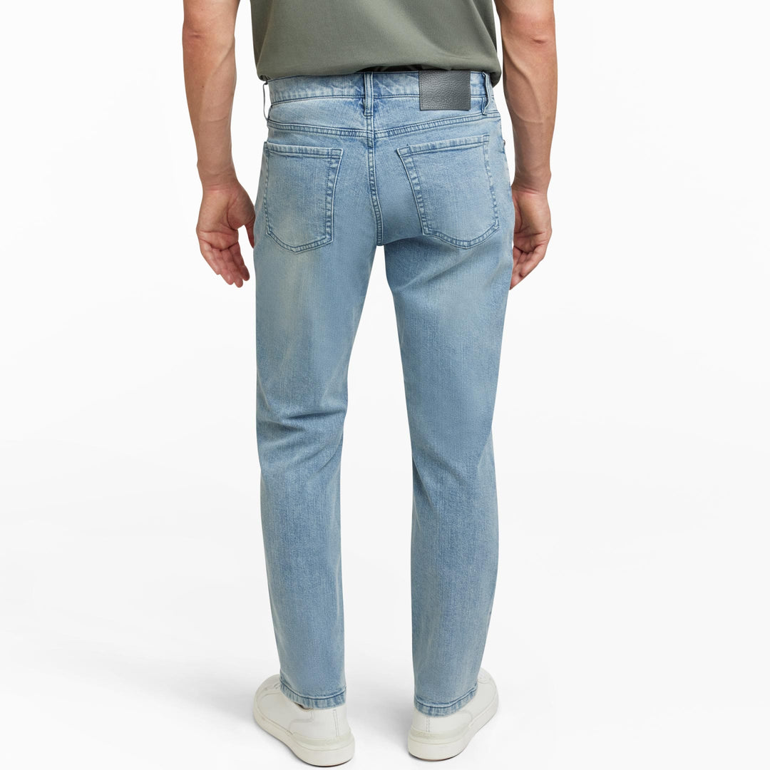 Ash & Erie Straight Fit Light Wash Denim Jeans for Short Men   Straight Fit Jeans