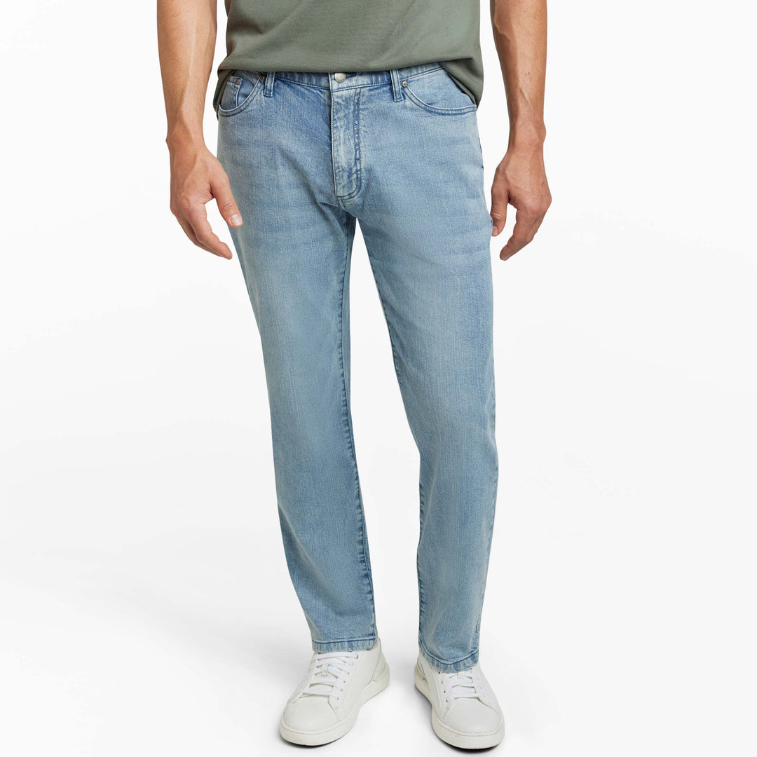 Ash & Erie Straight Fit Light Wash Denim Jeans for Short Men   Straight Fit Jeans