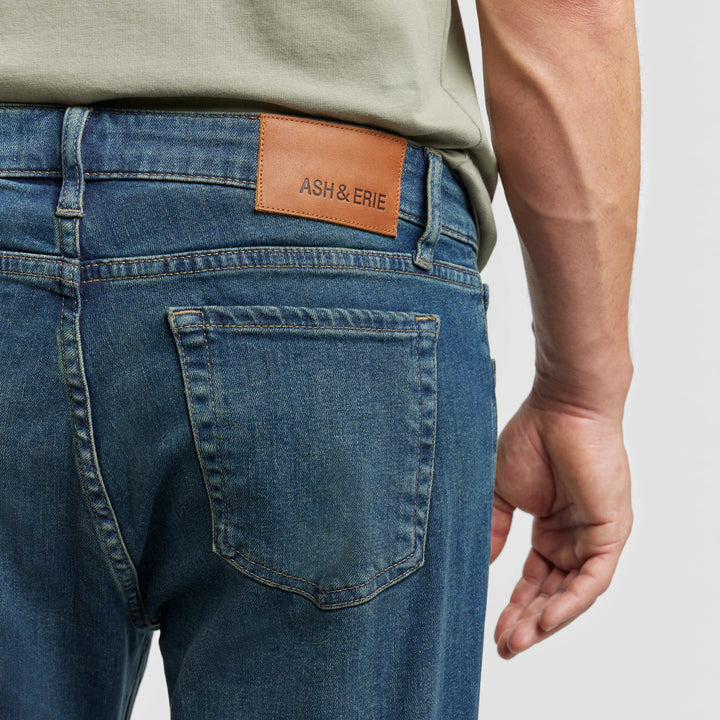 Ash & Erie Straight Fit Original Wash Denim Jeans for Short Men   Straight Fit Jeans