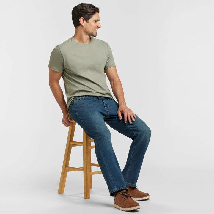 Ash & Erie Straight Fit Original Wash Denim Jeans for Short Men   Straight Fit Jeans