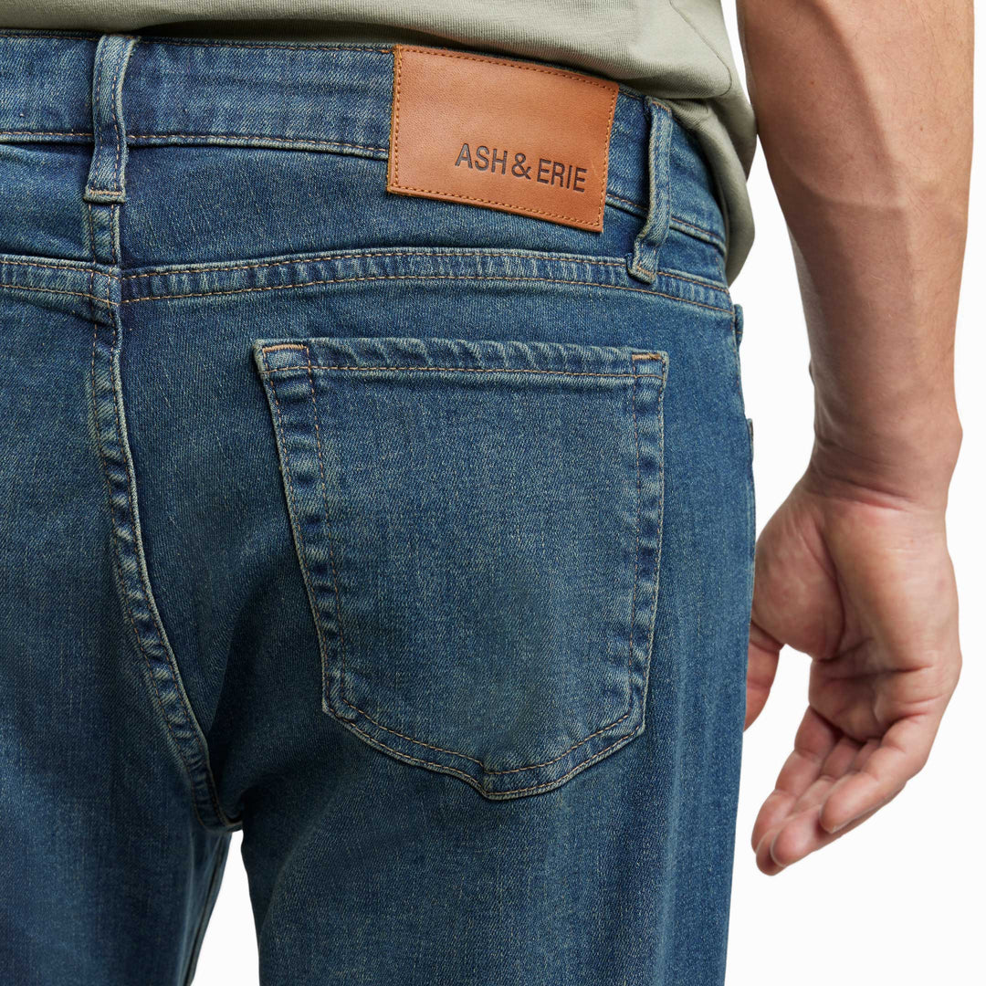 Ash & Erie Straight Fit Original Wash Denim Jeans for Short Men   Straight Fit Jeans