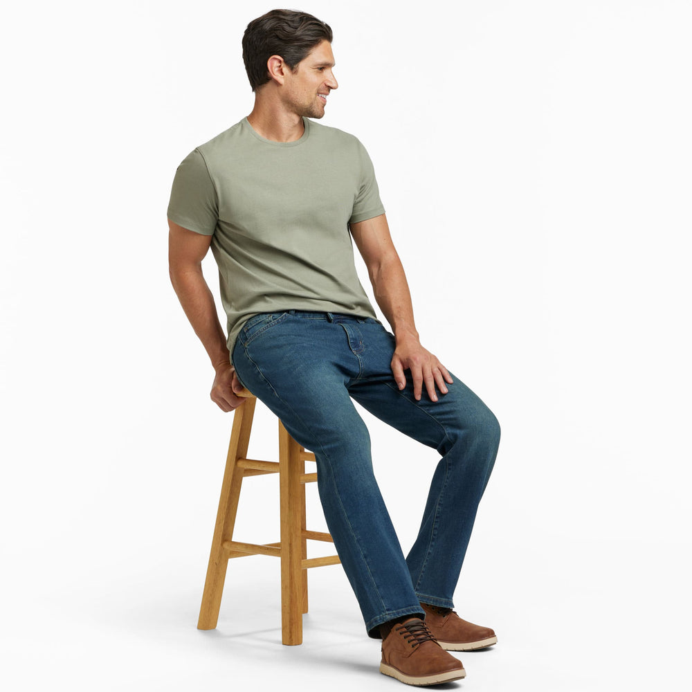 Ash & Erie Straight Fit Original Wash Denim Jeans for Short Men   Straight Fit Jeans