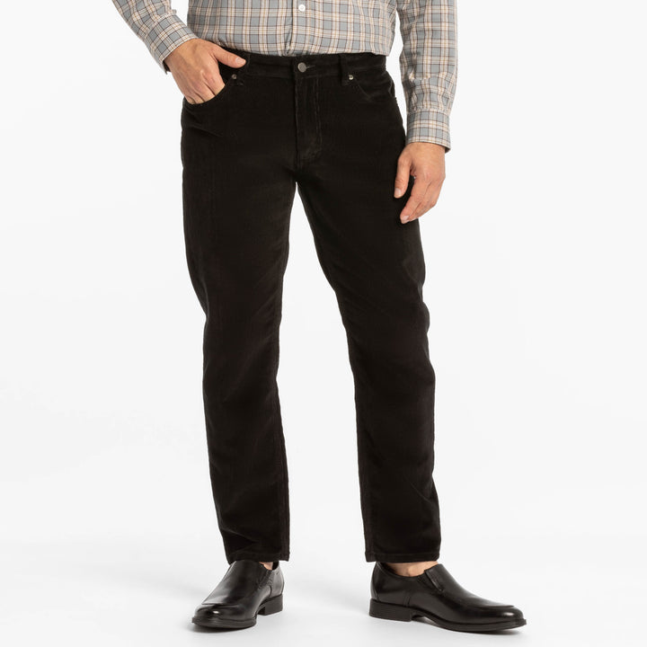 Ash & Erie Black Stretch Corduroy Pant for Short Men   Stretch Corduroy Pants