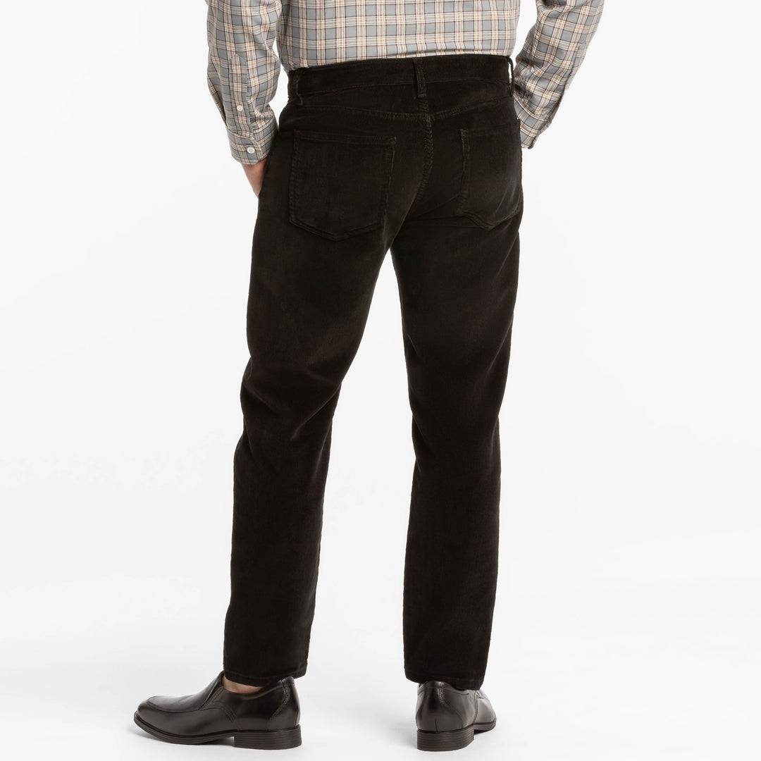 Ash & Erie Black Stretch Corduroy Pant for Short Men   Stretch Corduroy Pants