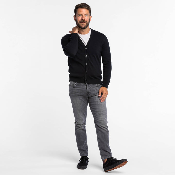 Ash & Erie Black Cardigan Sweater for Short Men   Sweater