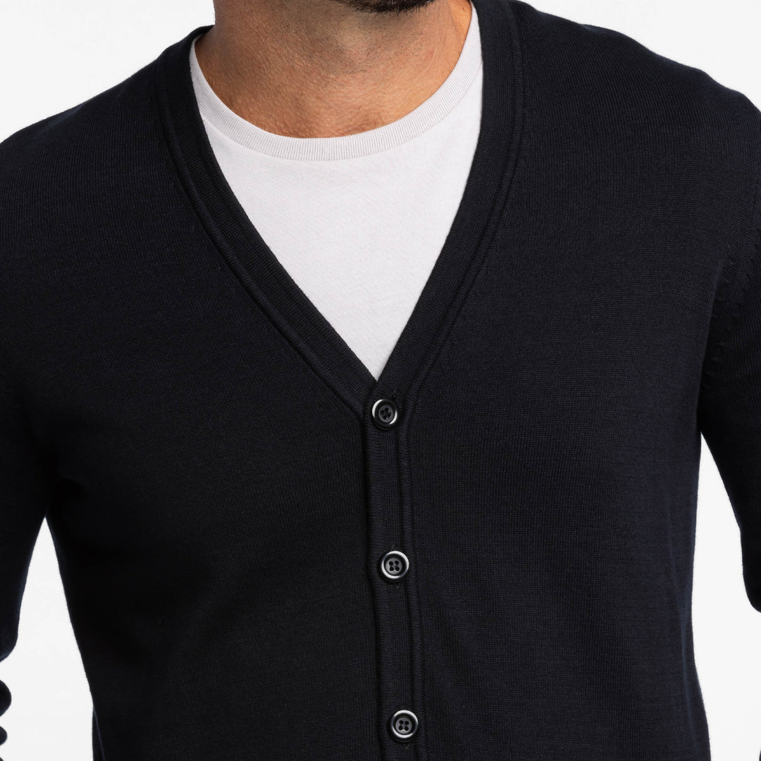 Ash & Erie Black Cardigan Sweater for Short Men   Sweater