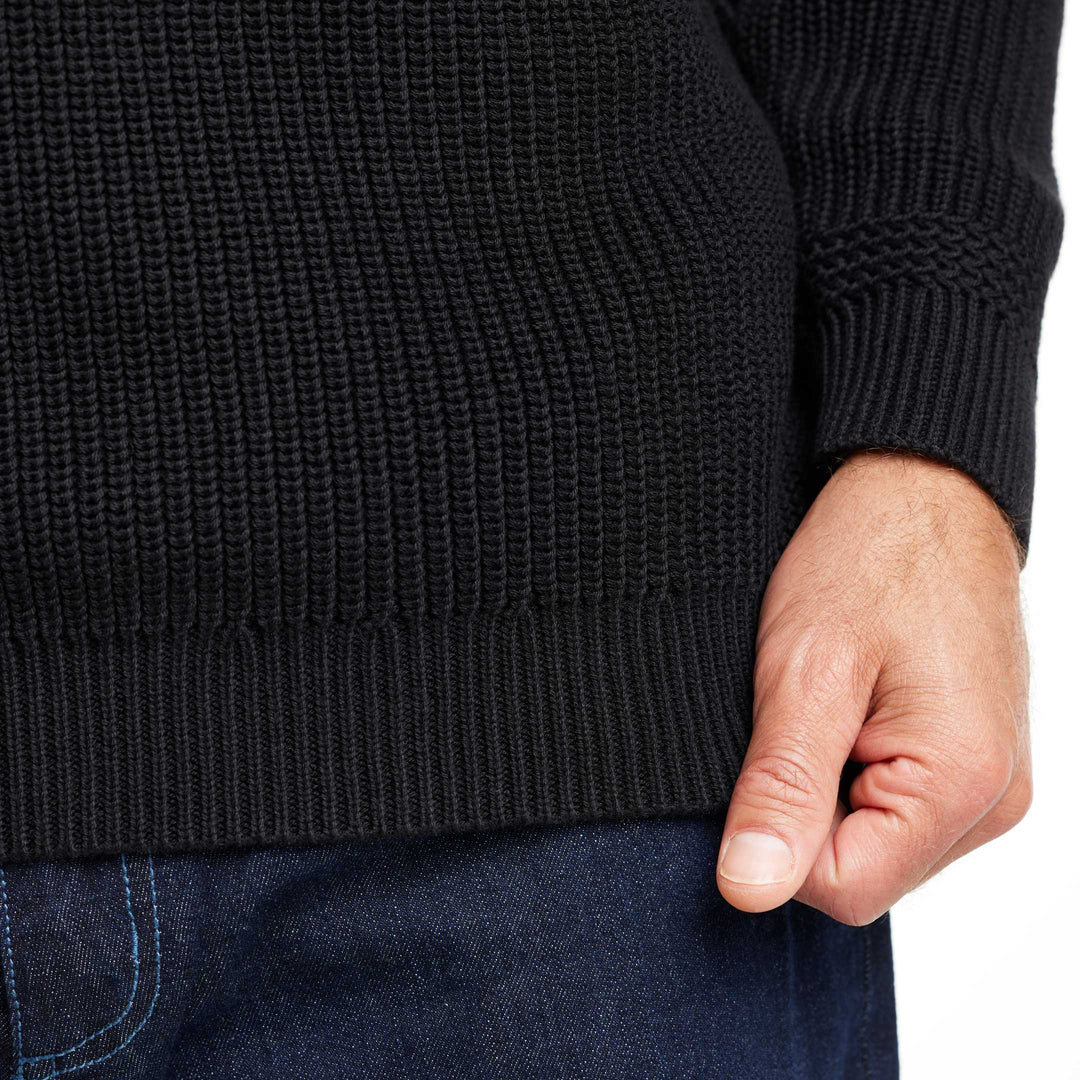 Ash & Erie Black Chunky Knit Sweater for Short Men   Sweater