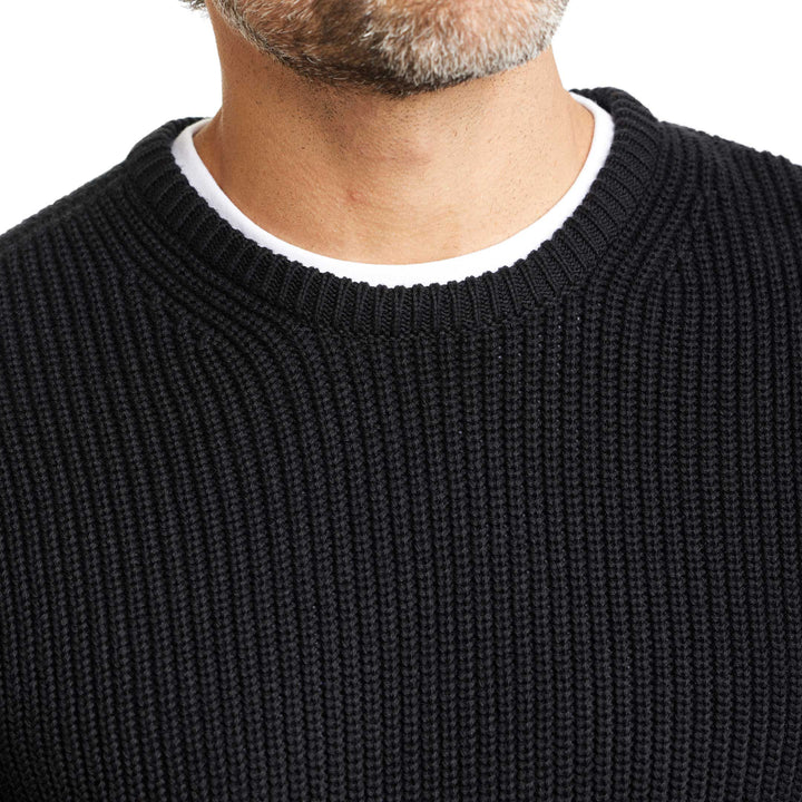 Ash & Erie Black Chunky Knit Sweater for Short Men   Sweater