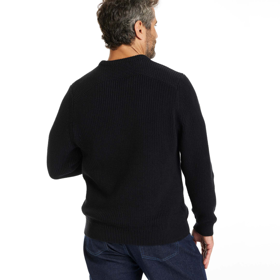 Ash & Erie Black Chunky Knit Sweater for Short Men   Sweater