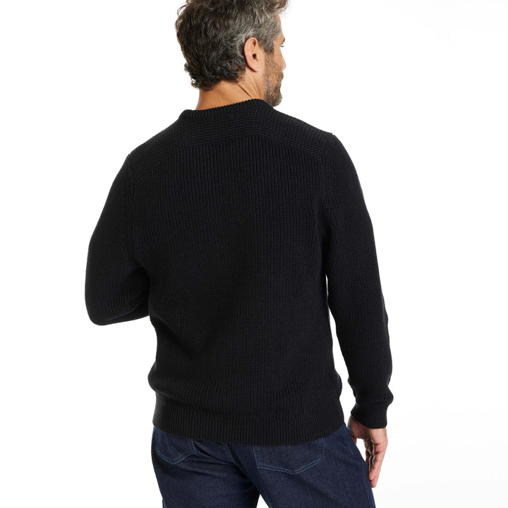 Ash & Erie Black Chunky Knit Sweater for Short Men   Sweater
