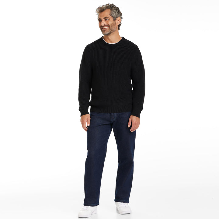 Ash & Erie Black Chunky Knit Sweater for Short Men   Sweater