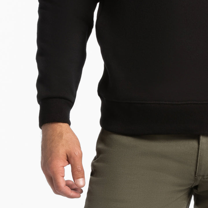 Ash & Erie Black Quarter-Zip Sweatshirt for Short Men   Sweater