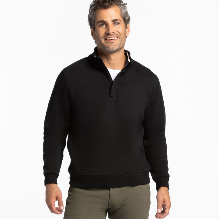 Ash & Erie Black Quarter-Zip Sweatshirt for Short Men   Sweater