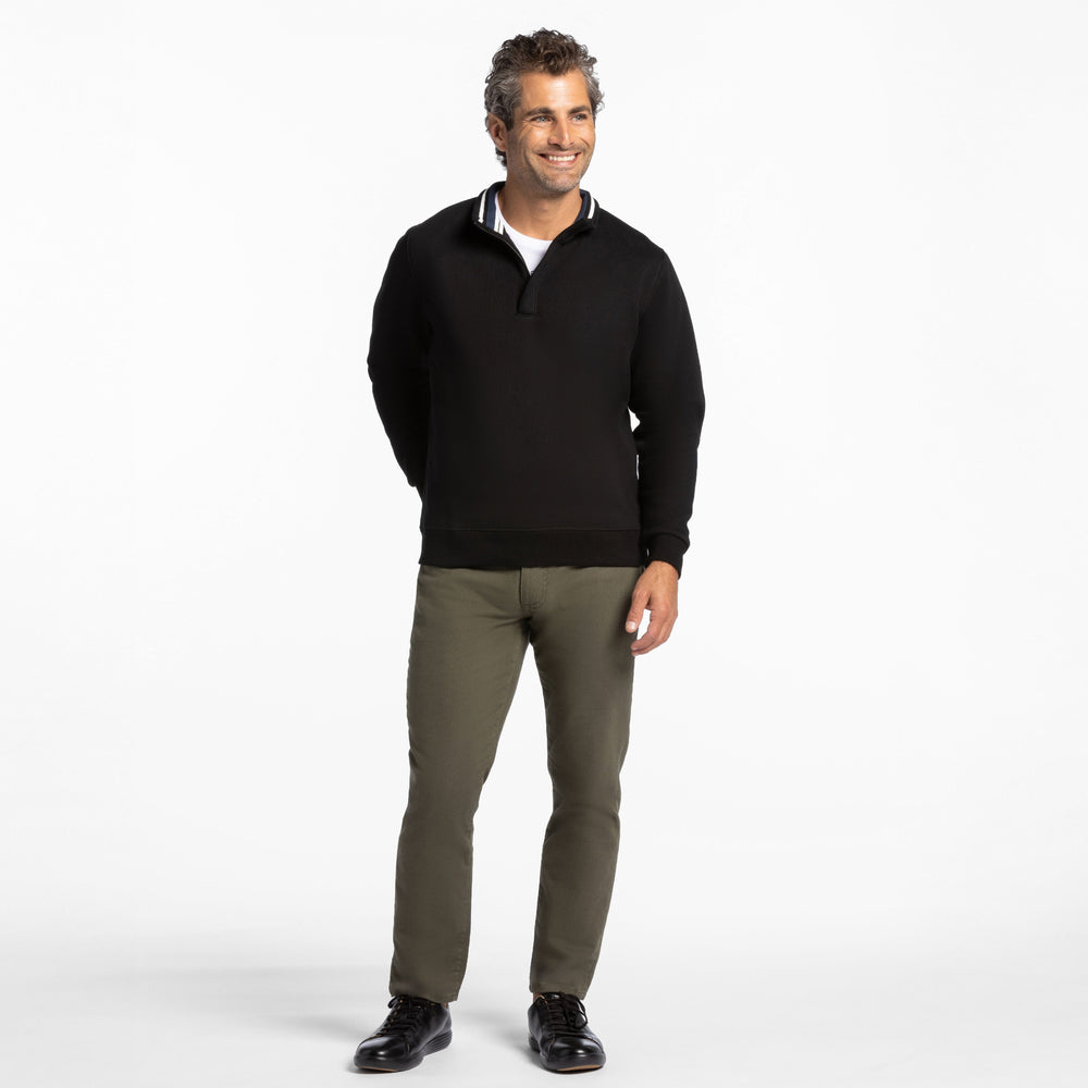 Ash & Erie Black Quarter-Zip Sweatshirt for Short Men   Sweater