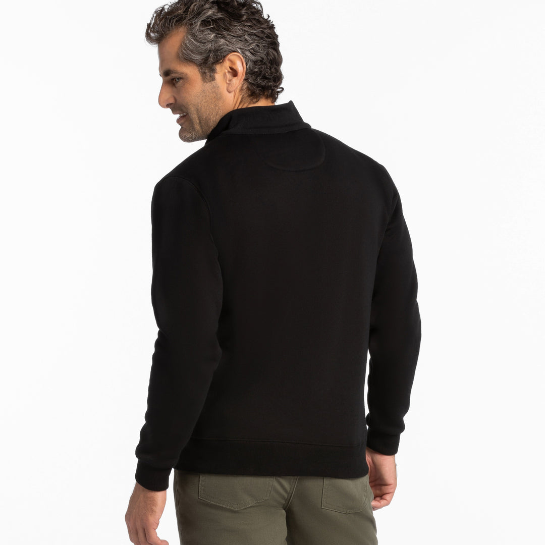 Ash & Erie Black Quarter-Zip Sweatshirt for Short Men   Sweater