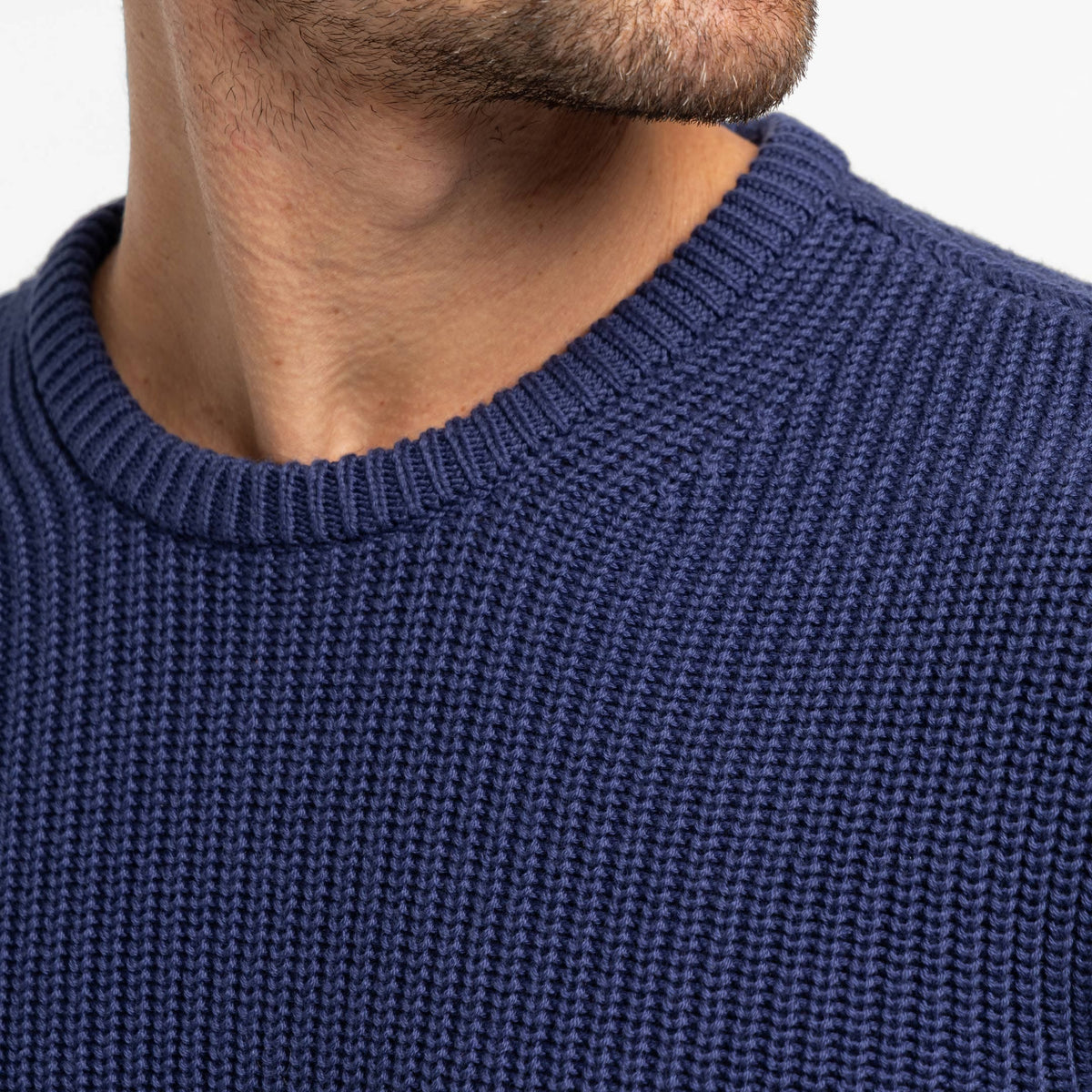 Ash & Erie Indigo Chunky Knit Sweater for Short Men