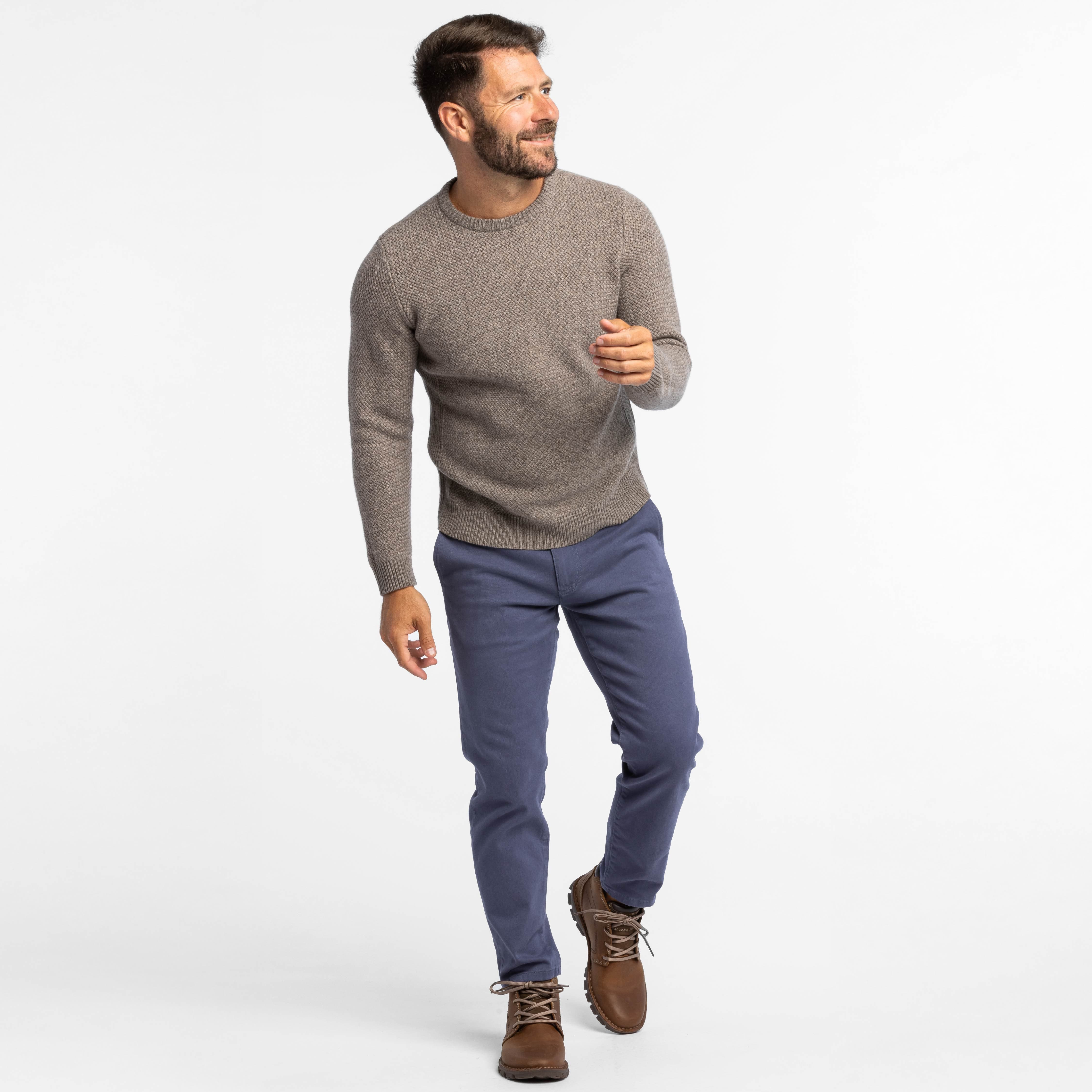 Ash & Erie Indus Textured Cashmere Blend Crew Neck Sweater Ash & Erie Indus Textured Cashmere Blend Crew Neck Sweater