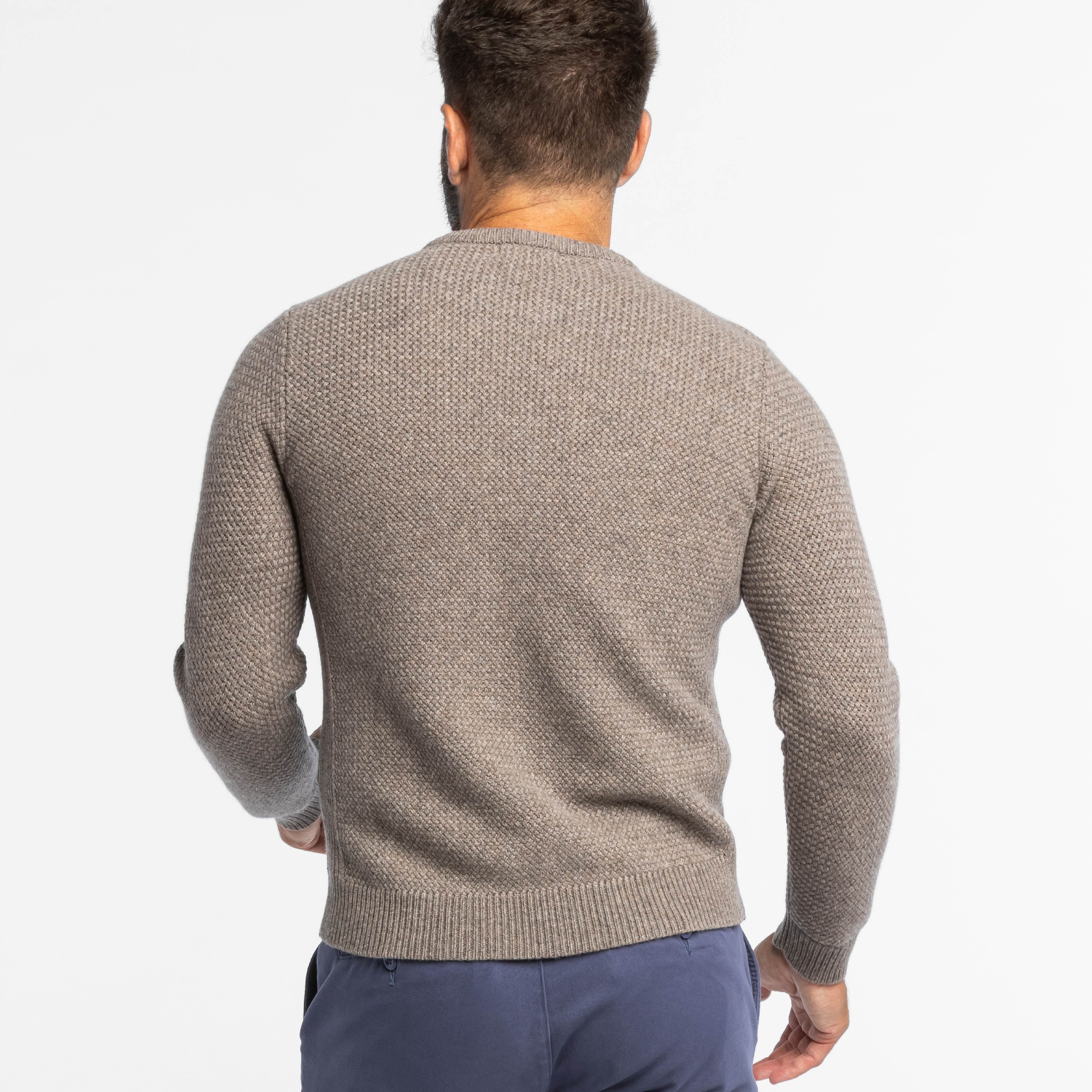 Ash & Erie Indus Textured Cashmere Blend Crew Neck Sweater