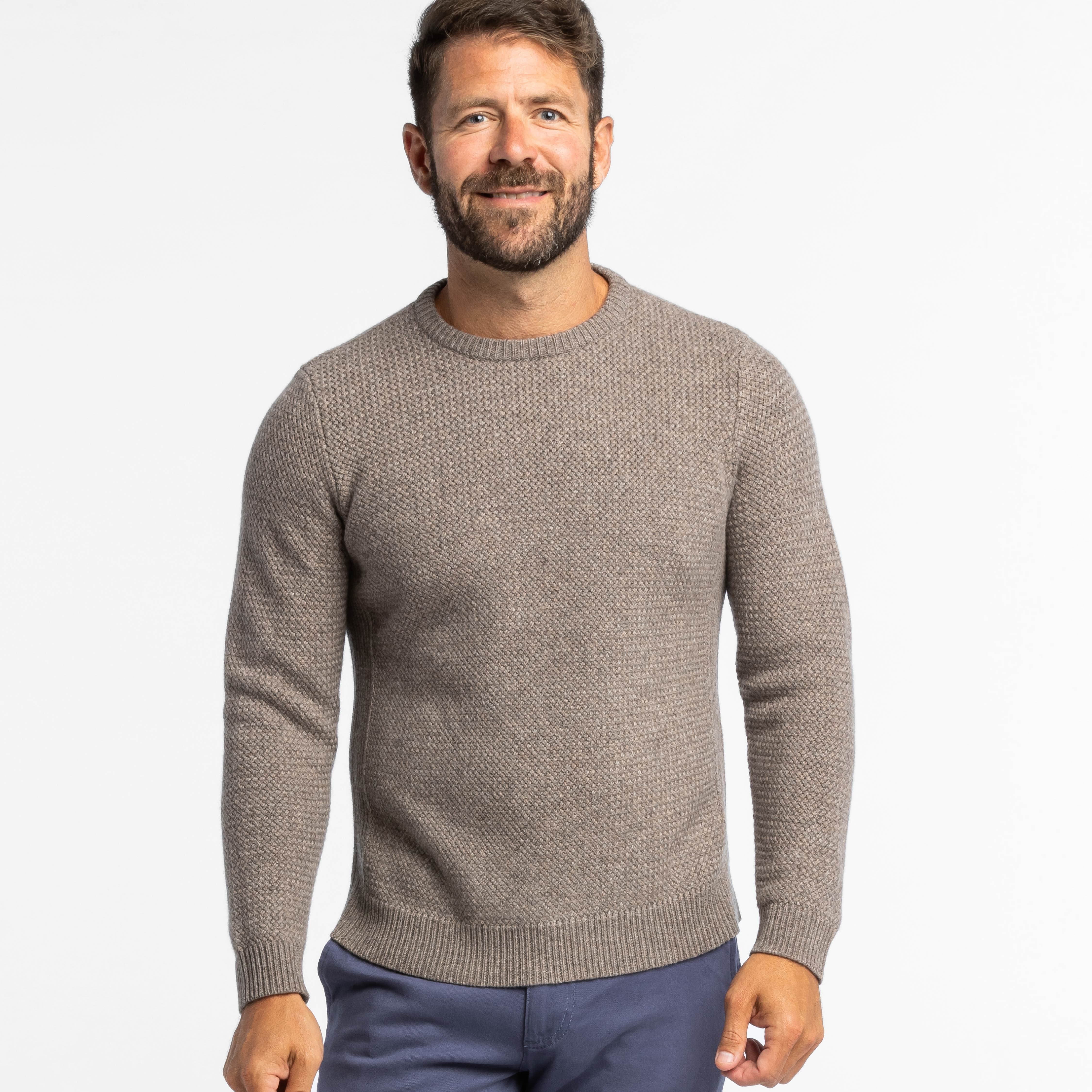 Cashmere blend crewneck 2024 sweaters for men