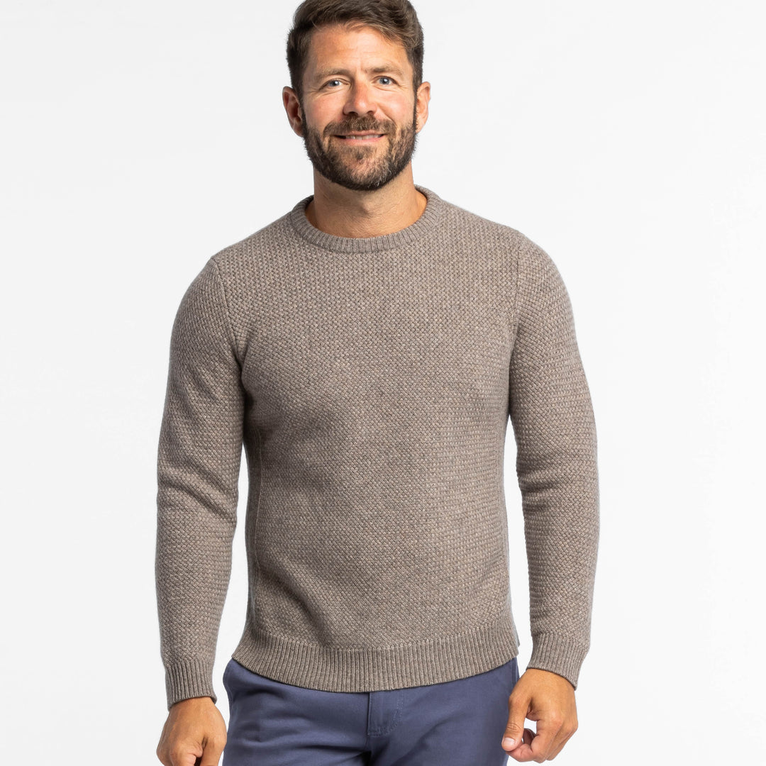 Men's Crew Neck Sweater In Blue - Aran Woolen Mills | Carraig Donn - Foto 14