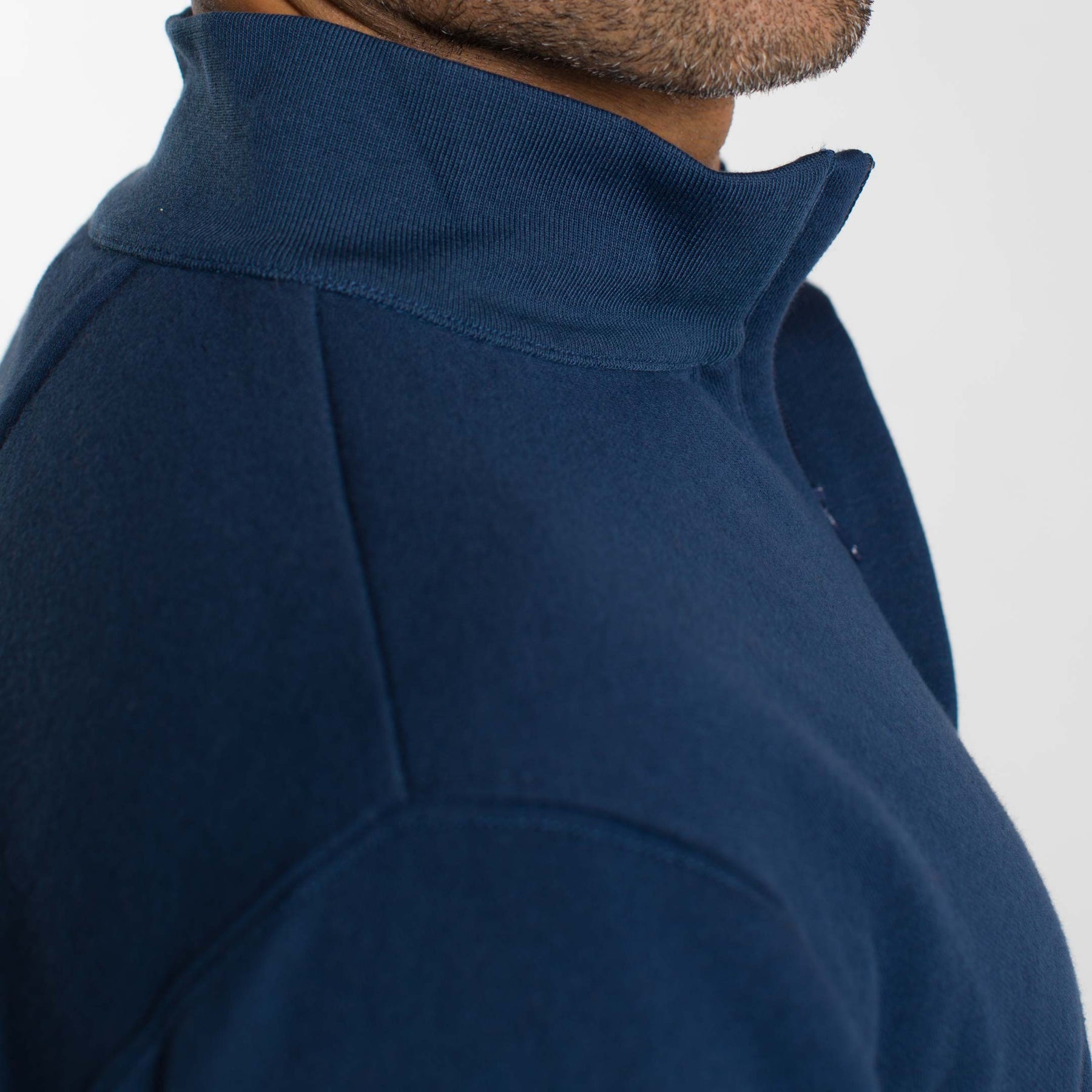 Ash & Erie Navy Quarter-Zip Sweatshirt for Short Men Navy / L