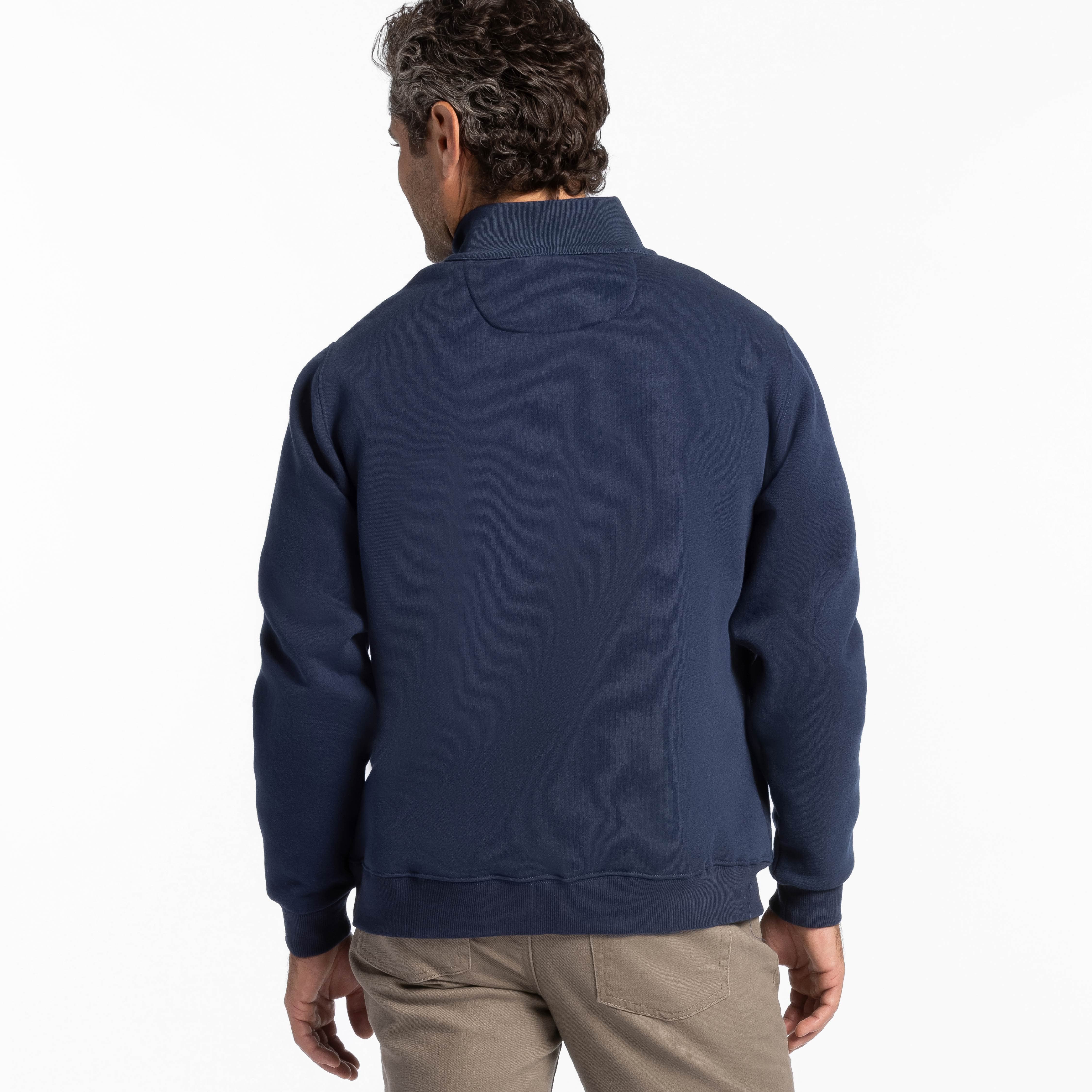 Ash & Erie Navy Quarter-Zip Sweatshirt for Short Men