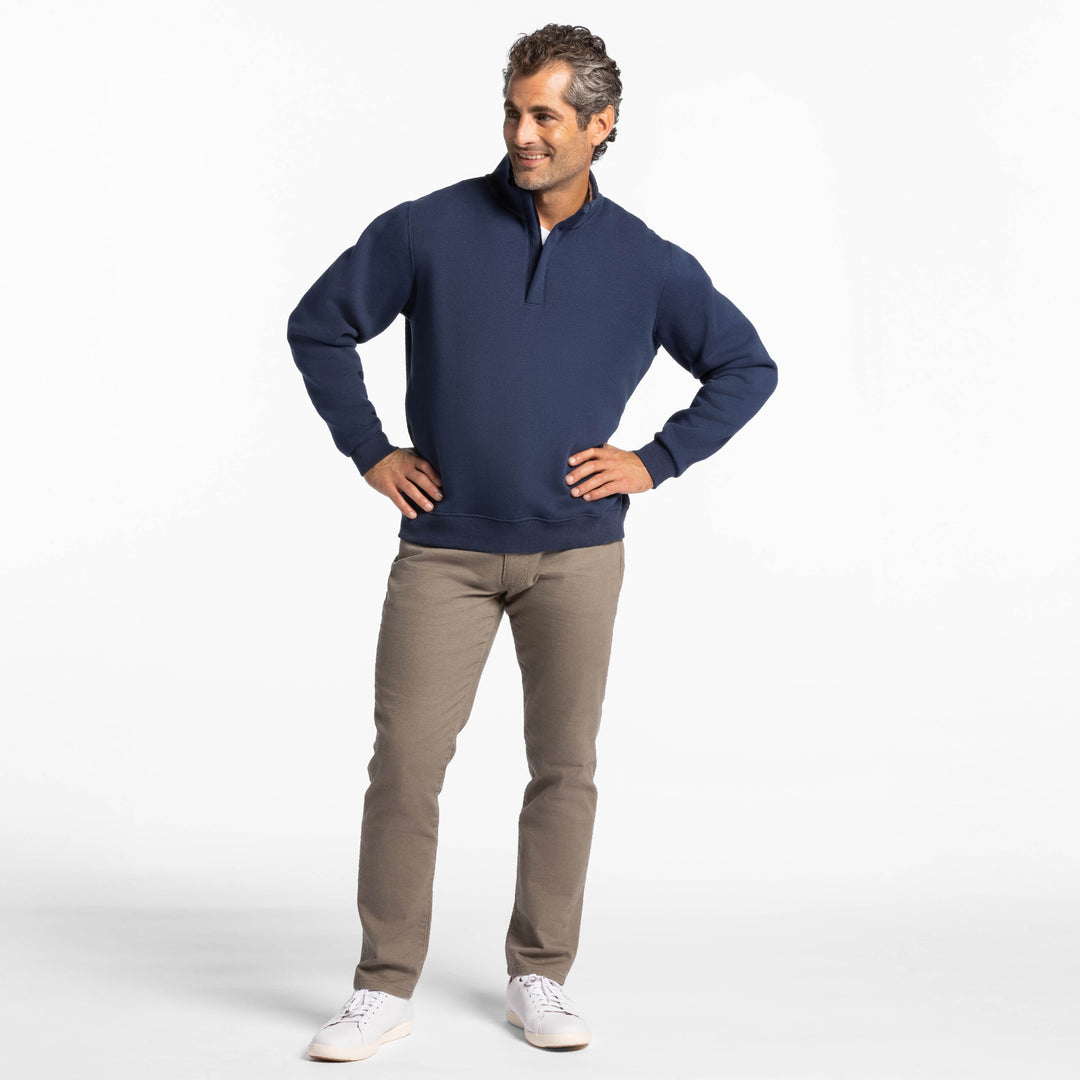 Ash & Erie Navy Quarter-Zip Sweatshirt for Short Men   Sweater