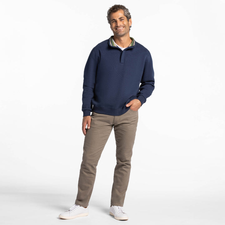 Ash & Erie Navy Quarter-Zip Sweatshirt for Short Men   Sweater