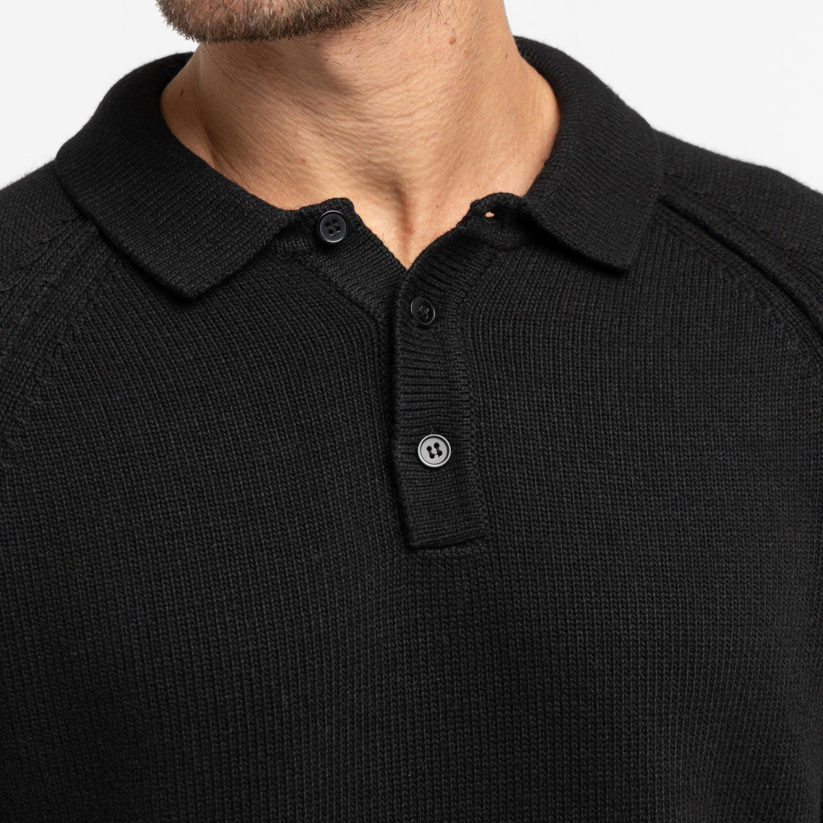 Black Sweater Polo for Short Men | Ash & Erie