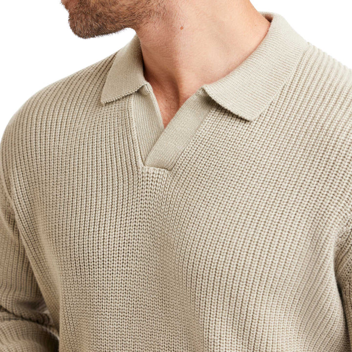 Oat Johnny Collar Sweater Polo for Short Men | Ash & Erie   Sweater Polo