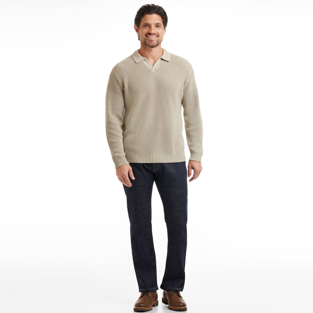 Oat Johnny Collar Sweater Polo for Short Men | Ash & Erie   Sweater Polo