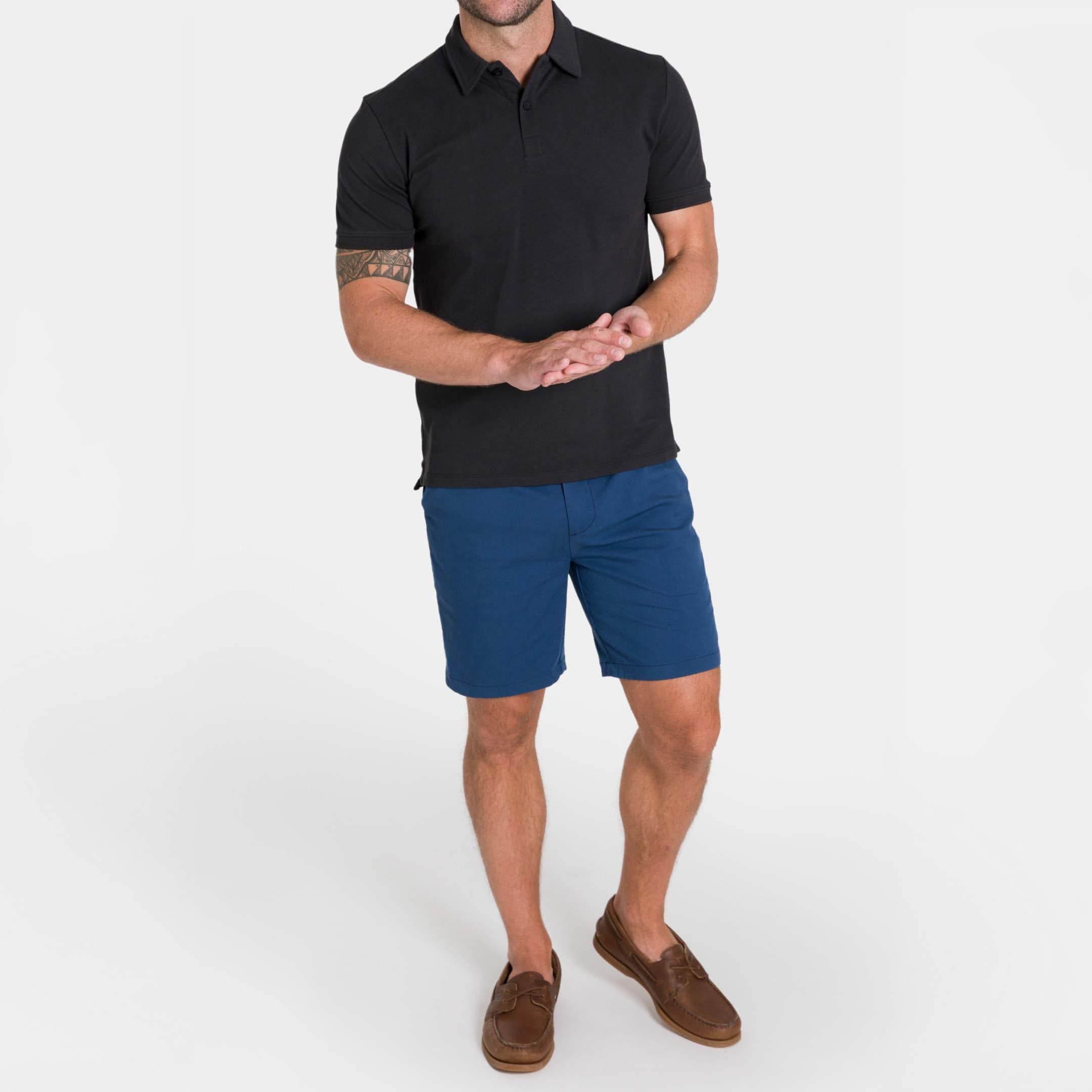 Ash & Erie Navy Transit Tech Chino Short for Short Men