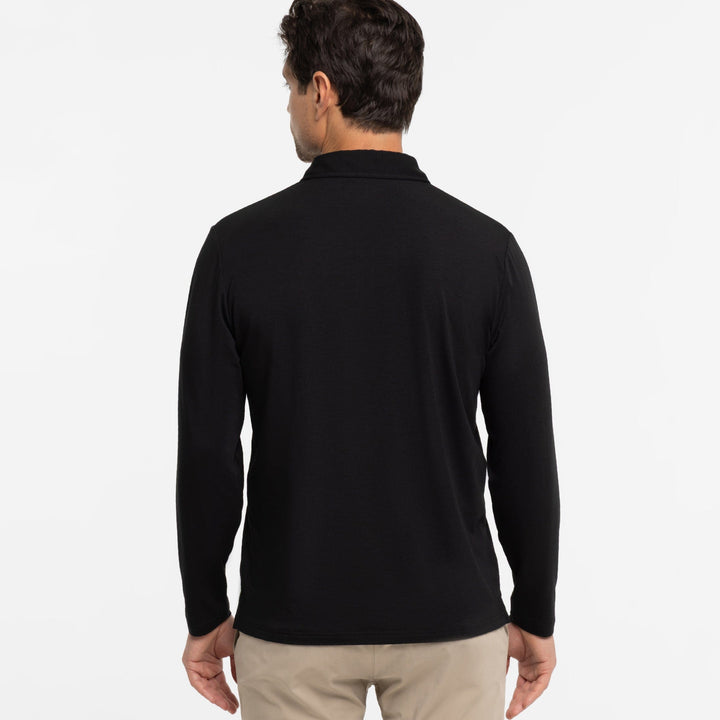 Ash & Erie Black Long Sleeve Tech Polo Shirt for Short Men   Tech Polo Shirt